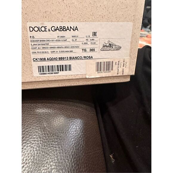 SOLD‼️Dolce & Gabanna Pink and White Low-Top Sneakers      Size 36.5 ( 6 1/2) - Picture 7 of 14